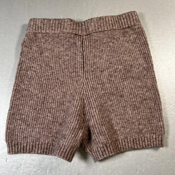 Saturday Sunday Anthropologie Shorts Womens XS Brown Ribbed Knit Lounge Cozy - Picture 7 of 8
